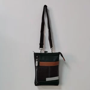 Color-Blocked Faux Leather Crossbody Bag – Compact Elegant Daily Carry