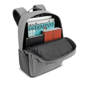 Sac à dos rectangulaire gris multifonctionnel pour ordinateur portable