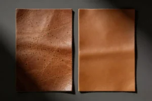 genuine leather vs full-grain leather bag material comparison for custom bag manufacturing