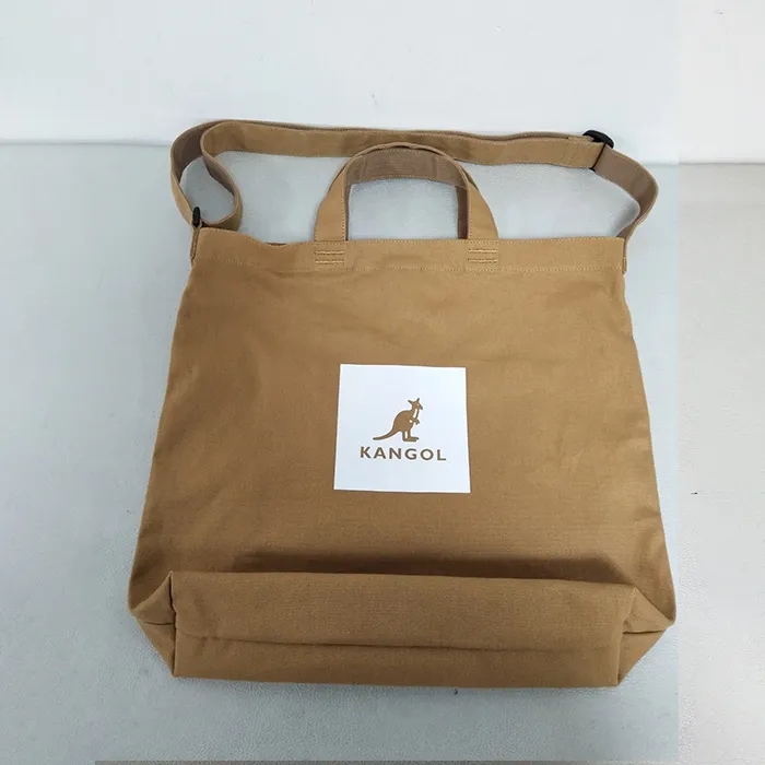 Beige Canvas Tote Bag with Adjustable Strap for Shopping & Daily Use
