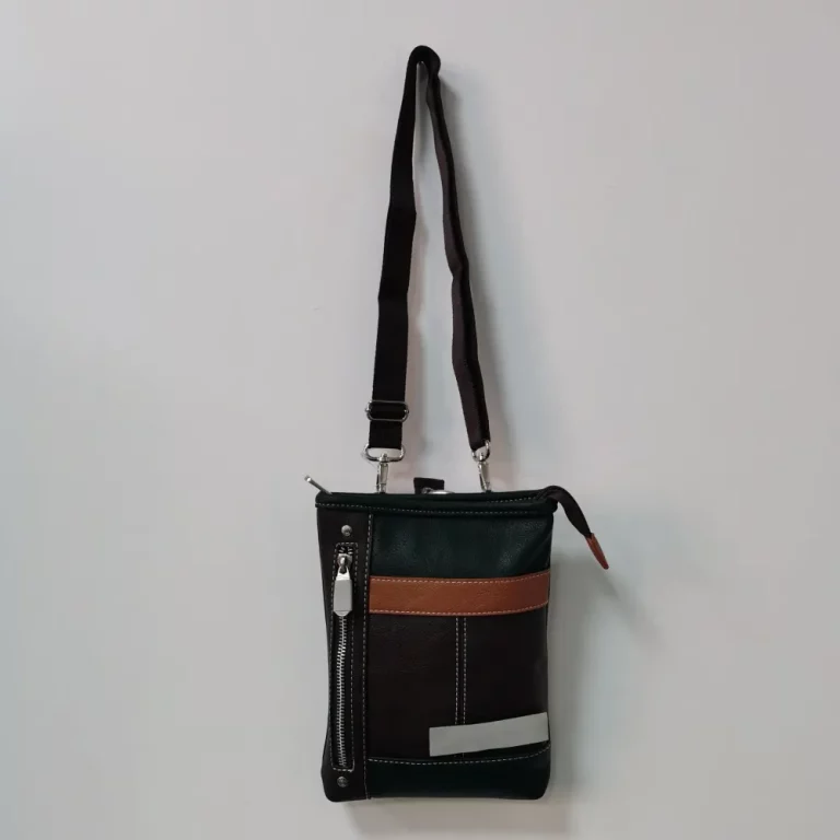 Color-Blocked Faux Leather Crossbody Bag – Compact Elegant Daily Carry