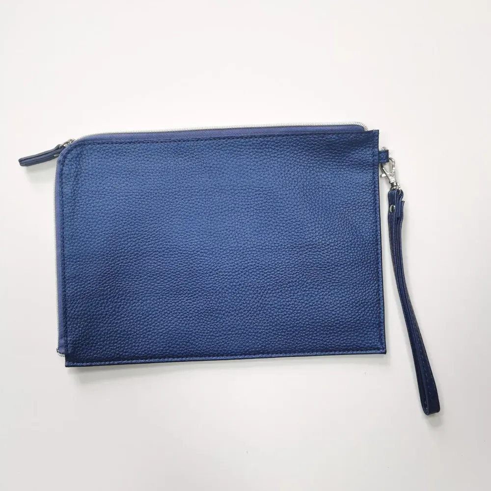 Custom Pebbled Faux Leather Wristlet Wallet with Zipper Closure