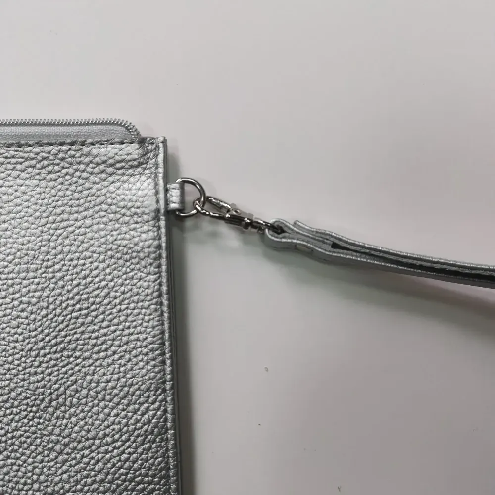 Custom Pebbled Faux Leather Wristlet Wallet with Zipper Closure