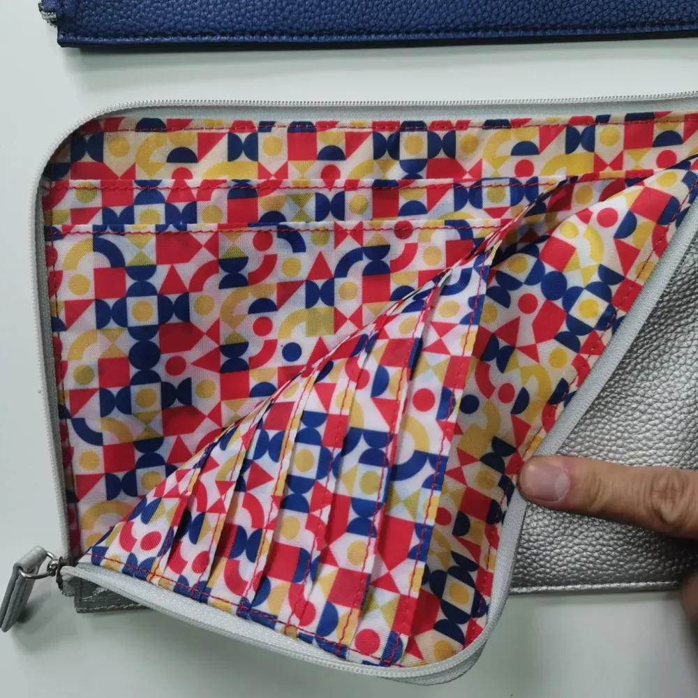 Custom Pebbled Faux Leather Wristlet Wallet with Zipper Closure