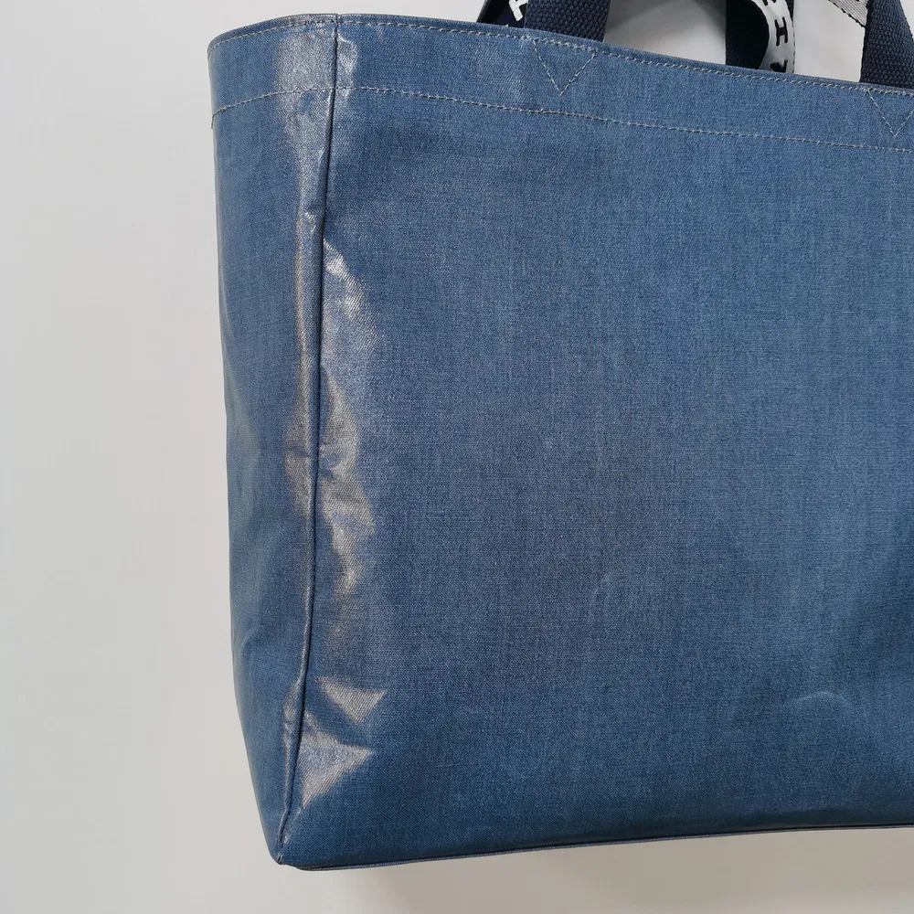 Custom Reusable Shopping Tote Bag – Film Coated Denim Tote for Wholesale