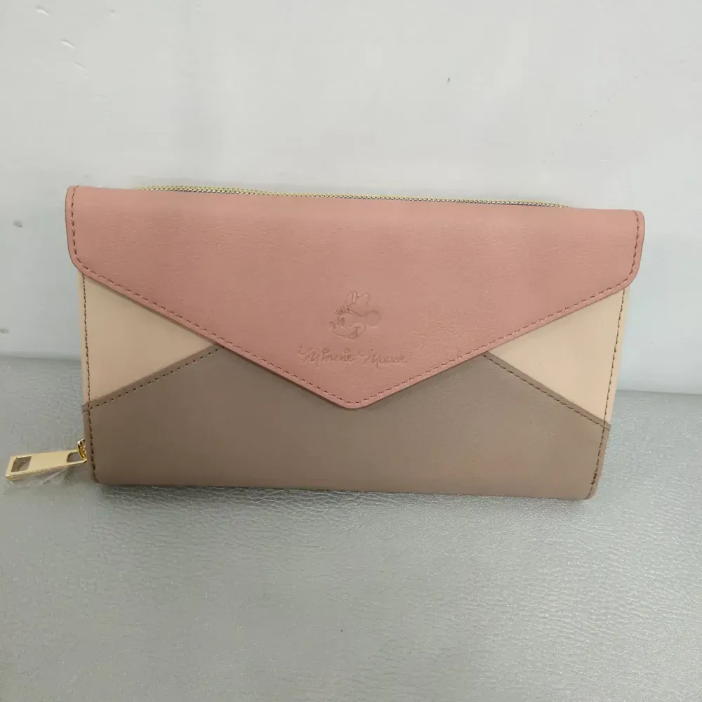 Custom Women’s Wallet – Minnie Mouse Tri-Color Quilted Zip Wallet