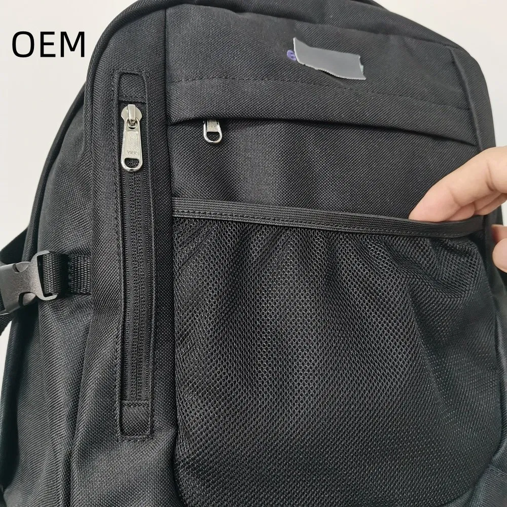 Durable Black Nylon Backpack with Anti-Theft & Shoe Compartment