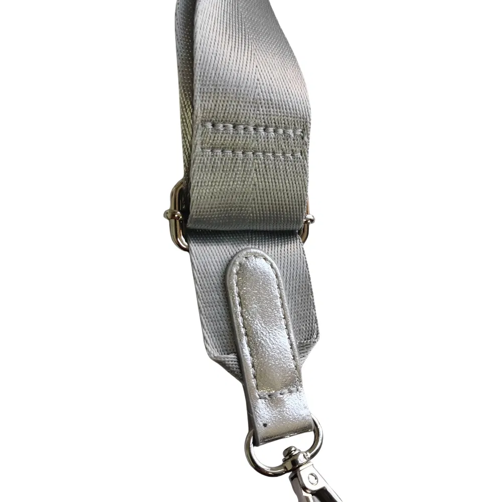Metallic Silver 2-in-1 Crossbody Bag with Detachable Pouch