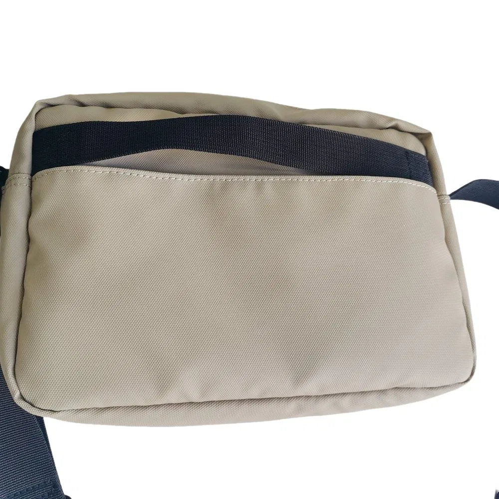 Modern Beige Nylon Crossbody Bag with Padded Design