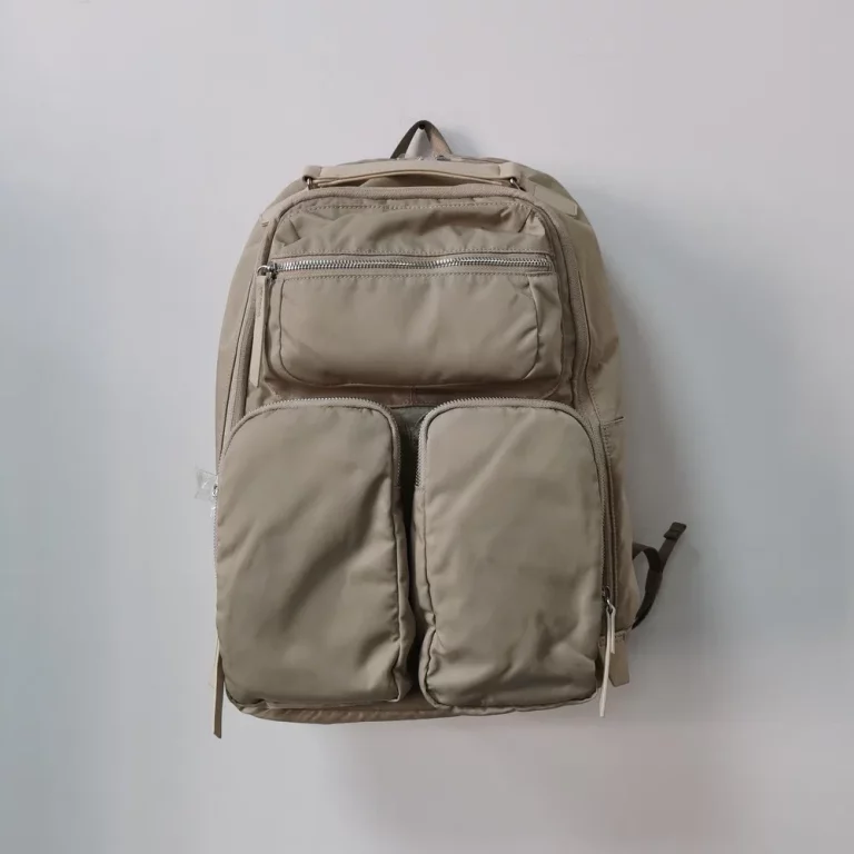 Multi-Compartment Nylon Tool Backpack with Slip Sleeves and Key Chain