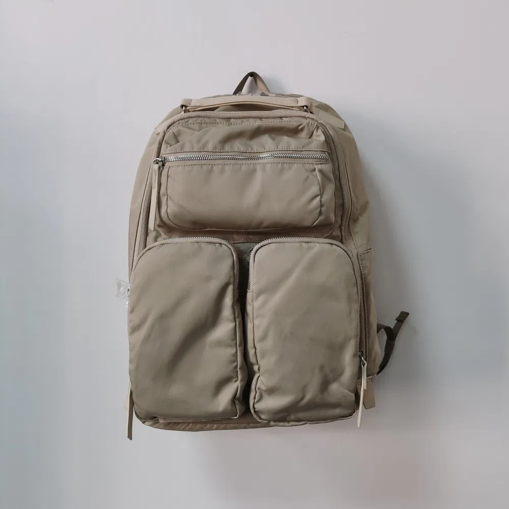 Multi-Compartment Nylon Tool Backpack with Slip Sleeves and Key Chain