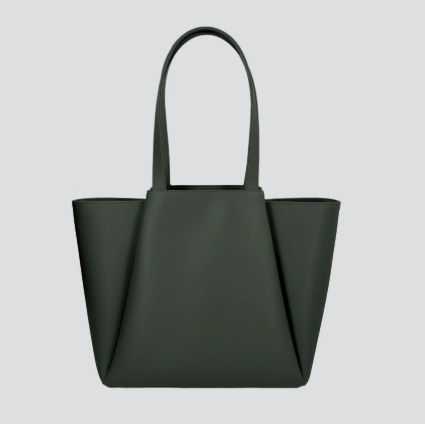 Pyramid-Shaped Leather Tote Bag for Work & Daily Use