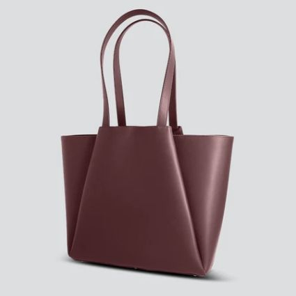 Pyramid-Shaped Leather Tote Bag for Work & Daily Use