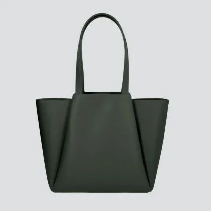 Pyramid-Shaped Leather Tote Bag for Work & Daily Use