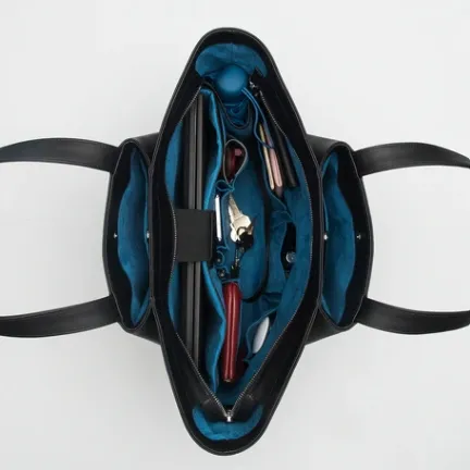 Pyramid-Shaped Leather Tote Bag for Work & Daily Use