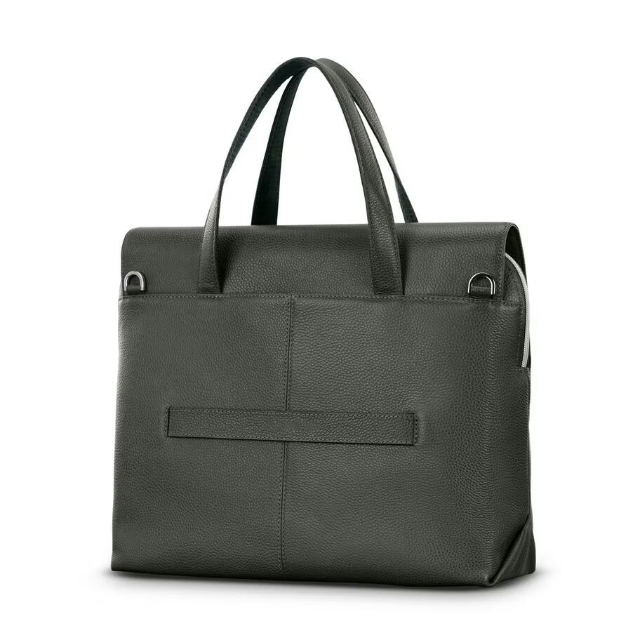Sleek Dark Green Vegan Leather Briefcase for Business & Office Use