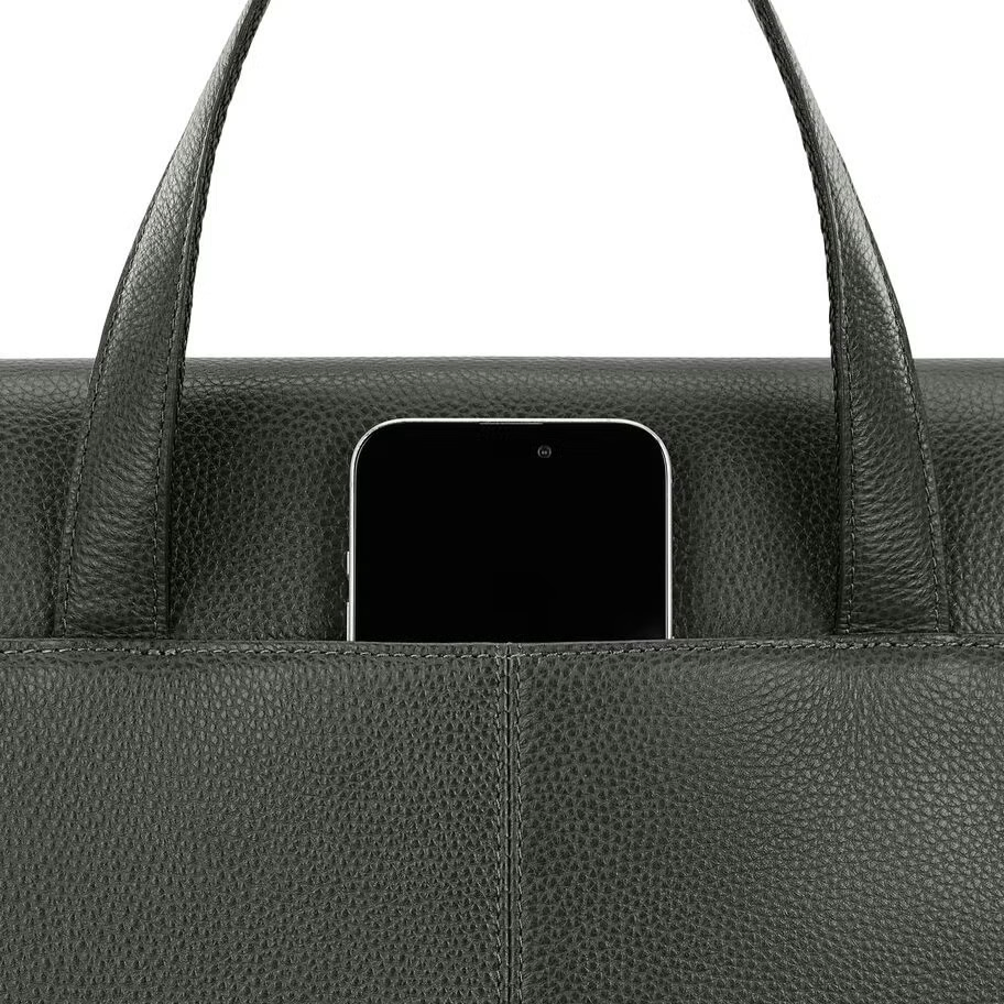 Sleek Dark Green Vegan Leather Briefcase for Business & Office Use