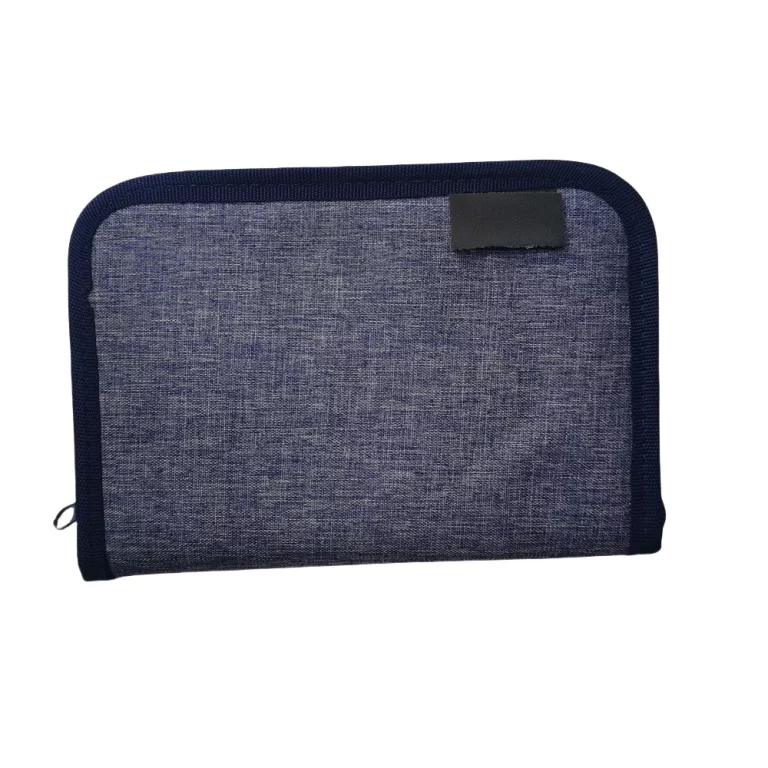 Stylish Navy Fabric Travel Organizer Wallet – Custom Wallet for Documents & Cards