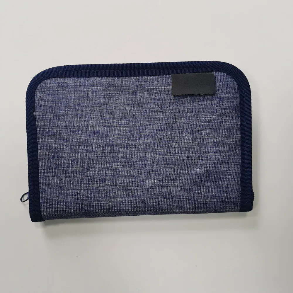 Stylish Navy Fabric Travel Organizer Wallet – Custom Wallet for Documents & Cards