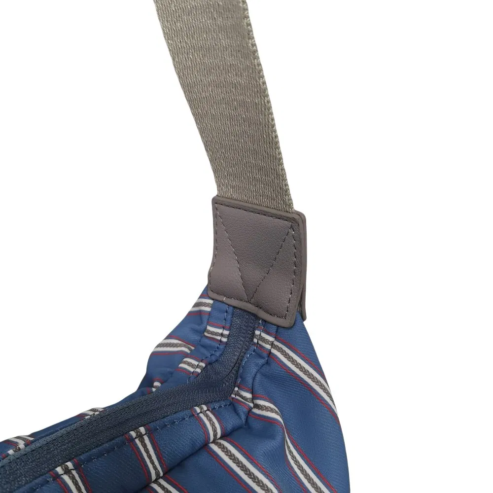 Trendy Blue Striped Crossbody Bag with Adjustable Strap