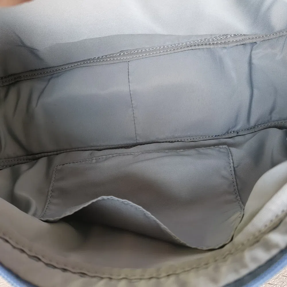 Trendy Blue Striped Crossbody Bag with Adjustable Strap