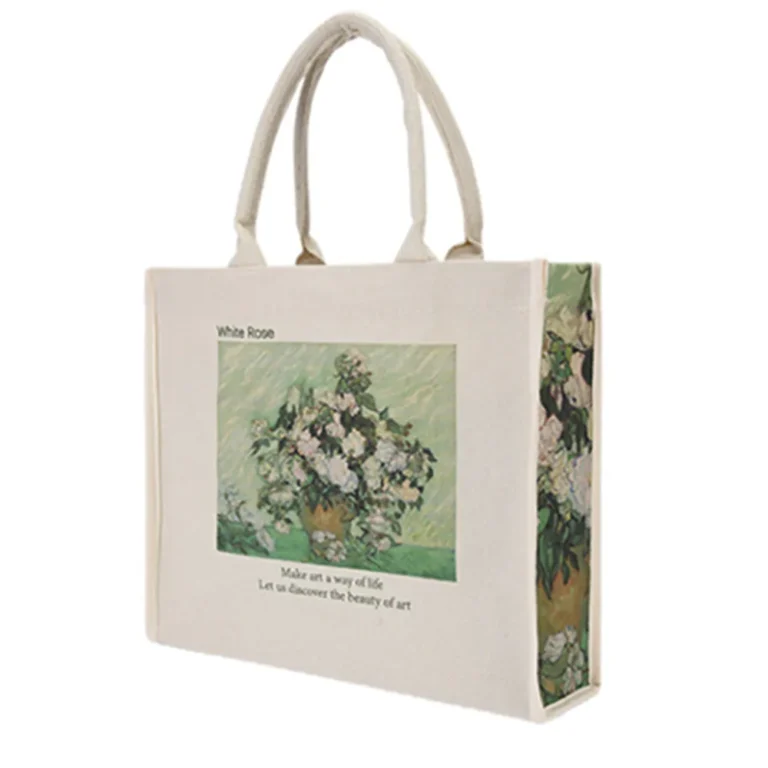 Custom Canvas Tote Bag with Artistic Printed Panels