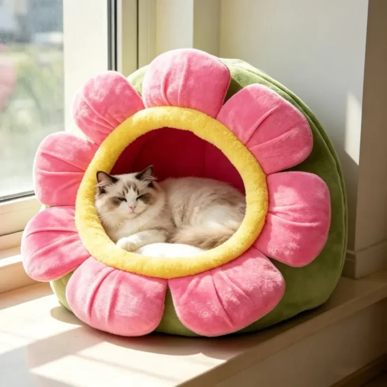 Whisker City Flower Character Cat Hut Bed