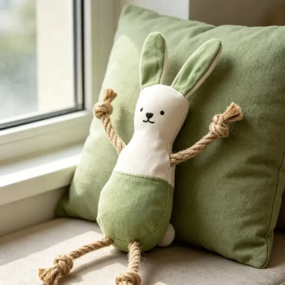 Плюшевая игрушка для кошек "Кролик" с кошачьей мятой, мягкий румянец
