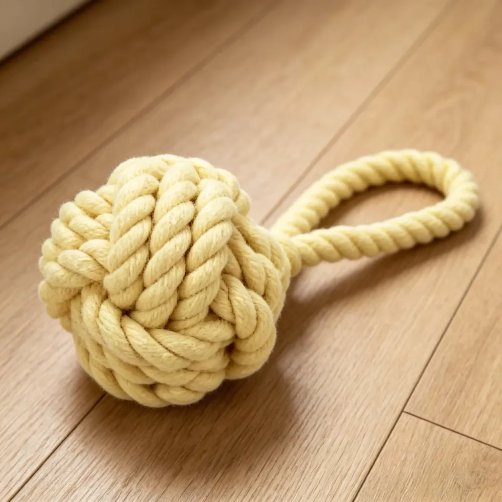 Веревочная игрушка для собак с ручкой, маленькая