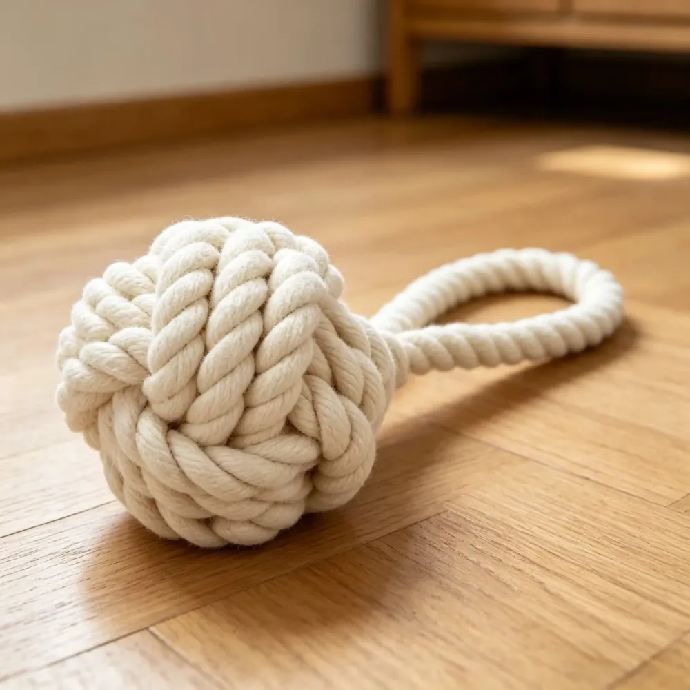 Веревочная игрушка для собак с ручкой, маленькая